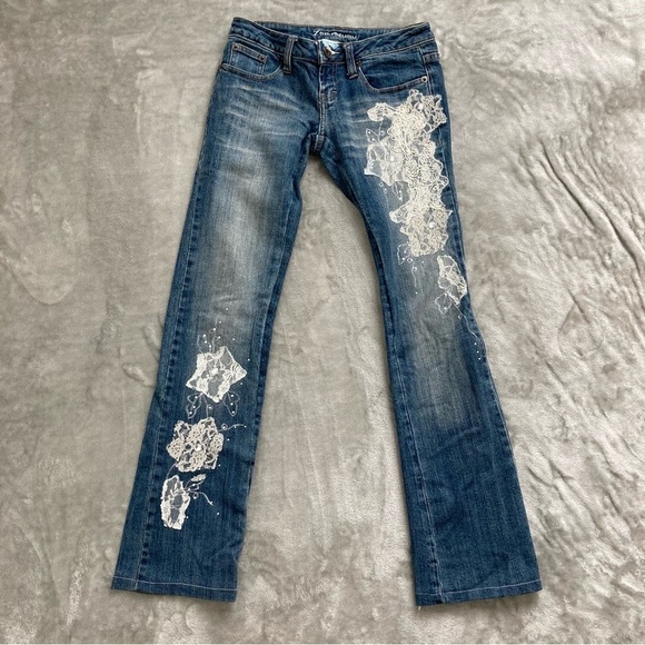 ZGO Premium Flare Style Distressed Jean Lace Patches Custom Hemmed Size 3 - Picture 2 of 11